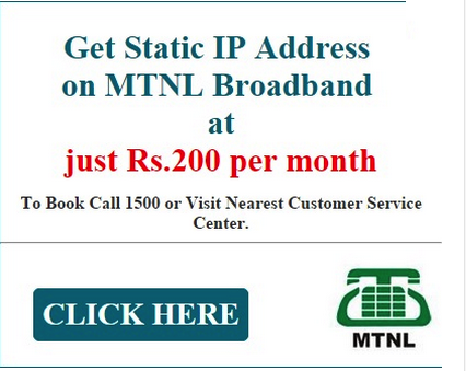 MTNL Static IP ad